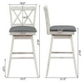 thumbnail image 2 of Gymax Set of 4 Barstools Swivel Bar Height Chairs with Rubber Wood Legs Antique White, 2 of 10