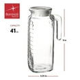 thumbnail image 4 of Bormioli Rocco Gelo Jug, White Lid - 41 Oz. Glass Pitcher with Lined Grip Pattern, Convenient Handle & Easy-Pour Spout - Italian Glassware for Juice, Water, Lemonade, Milk - BPA-Free, Dishwasher Safe, 4 of 7