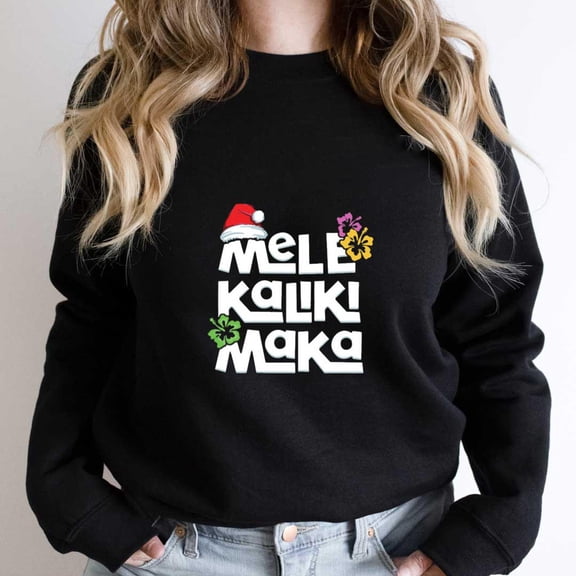 Mele Kalikimaka Funny Hawaiian Xmas St. Nick Holiday Graphic SW1636 Unisex Sweatshirt, Up to Size 5XL