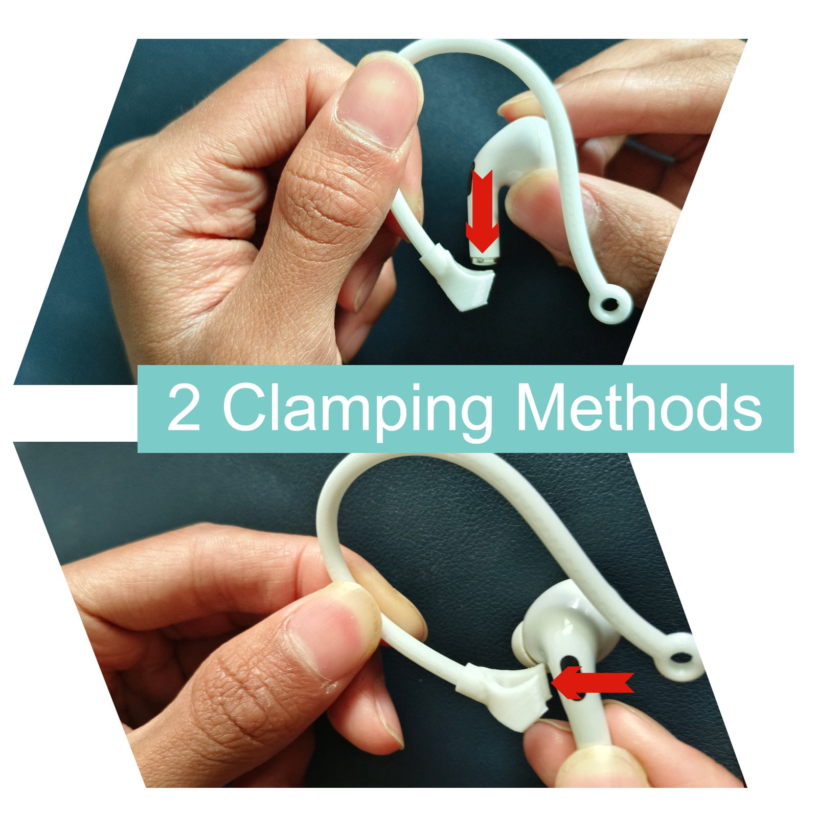 Adjustable Ear Hooks Compatible with AirPods 4, 3, 1, 2 and Pro & All in-Ear Headphones with Stems - 2 Pairs Secure & Comfortable Prevent Falls Ear Holders for Headphones - Easy to Install-CHKYWAIY thumbnail 4