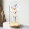 thumbnail image 2 of Birthday Gift Beautiful Preserved Rose Flower LED Light with Glass Cover Wooden Base Valentines Day Wedding Gift, 2 of 7