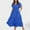Blue, variant on Women Plus Size V Neck Soild Color Elegant Ruffled Sleeves Casual Pleated Skirt Casual Dress Women's plus Casual Dresses Women Summer Outfits Lady Summer Dress Trend Dresses for Women Women's Midi