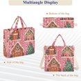 thumbnail image 6 of FORMRS Womens Corduroy Tote Bag Crossbody Shoulder Handbag with Pocket, Brown Gingerbread Houses, 6 of 7