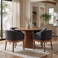 thumbnail image 3 of Guyou Modern Upholstered Dining Chairs Set of 2, Farmhouse Linen Kitchen & Dining Room Chairs with Armrests, 18" W Wooden Barrel Accent Chair Armchair for Dining Room Living Room Bedroom, Charcoal, 3 of 15