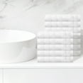 thumbnail image 2 of REGALWOVEN Striped 12 Pack Washcloths, Pure Cotton Face Towels, Comfort Towels for Bathroom, Hotel, Spa White 14'x14', 2 of 7