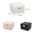thumbnail image 5 of Linyer Box Jewelry Boxes Classic Vintage Exquisite Case Organizer for Rings Necklace Lipsticks Bracelet Women Home Travel White, 5 of 8