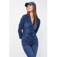 thumbnail image 3 of Banny Jeans ® Blue Denim Overalls for women Slim Fit Full Sleeve V-Neck Button down Denim Womens jumpsuits, 3 of 5