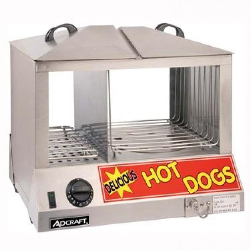 Adcraft Countertop Stainless Steel Hot Dog Steamer 6 Quart 1