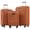 Orange, variant on LuckyNote 3‑Piece Softside Expandable Luggage Set, 22/26/30 Inch Upright Spinner Suitcase, Lightweight Travel Set, Blue