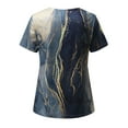 thumbnail image 4 of Short Sleeve T Shirts for Women Summer Floral Theme Painting Floral Graphic Round Neck Print Vintage Shorts Sleeve Gray Casual T-shirt Tops Saving clearance, 4 of 5