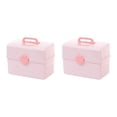 thumbnail image 4 of Guardurnaity Caja de almacenamiento práctica de plástico para accesorios para el cabello de niños, organización fácil y ordenada, fácil de rosa 2Conjunto, 4 of 6