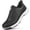 Black, variant on Win s Way Men's Spikeless Golf Sneakers, Breathable Mesh Athletic Shoes with Zipper Closure