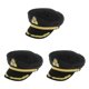 thumbnail image 1 of Bewildely Adulto chico capitán yate sombrero marinero sombrero Cosplay fiesta gorra disfraz negro chico Type1, 1 of 1