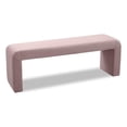 thumbnail image 1 of Meridian Furniture Minimalist Pink Velvet Bench, 1 of 7