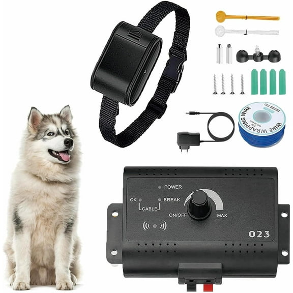 Electric Dog Fence, In-Ground Pet Containment System, Waterproof Training Collar with Tone/Static Correction, Covers up to 1/2 Acre, Electric Pet Fence for Stubborn Dogs,for1dog