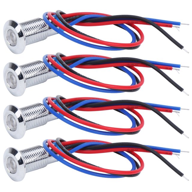 LED Signal Light, Waterproof Waterproof Indicator Light Metal Indicator Light Buttons Indicators For Equipment For Car Modification Red+Blue,Red+Yellow,Red+Green