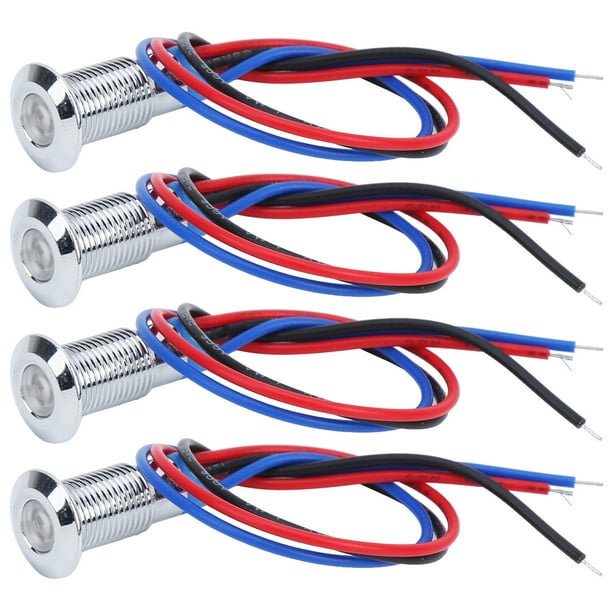 Luz indicadora LED, juego de 4 luces indicadoras LED, luz de señal LED, componentes de control industrial fabricados con cuidado