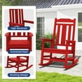 thumbnail image 3 of LOYALICE Outdoor High Back Porch Rocking Chair Set of 2,HDPE Oversized Adirondack Slat Rocker Chairs for Patio,Garden,Lawn,Balcony,Red, 3 of 9