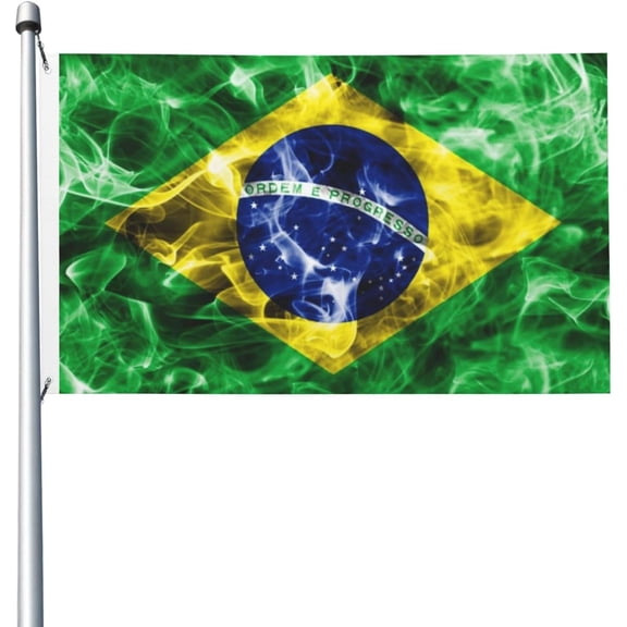 Brazil Flag 3x5 Outdoor Double Sided Flag Banner For Outside With 2 Brass Grommets Patio Lawn Decor Flags