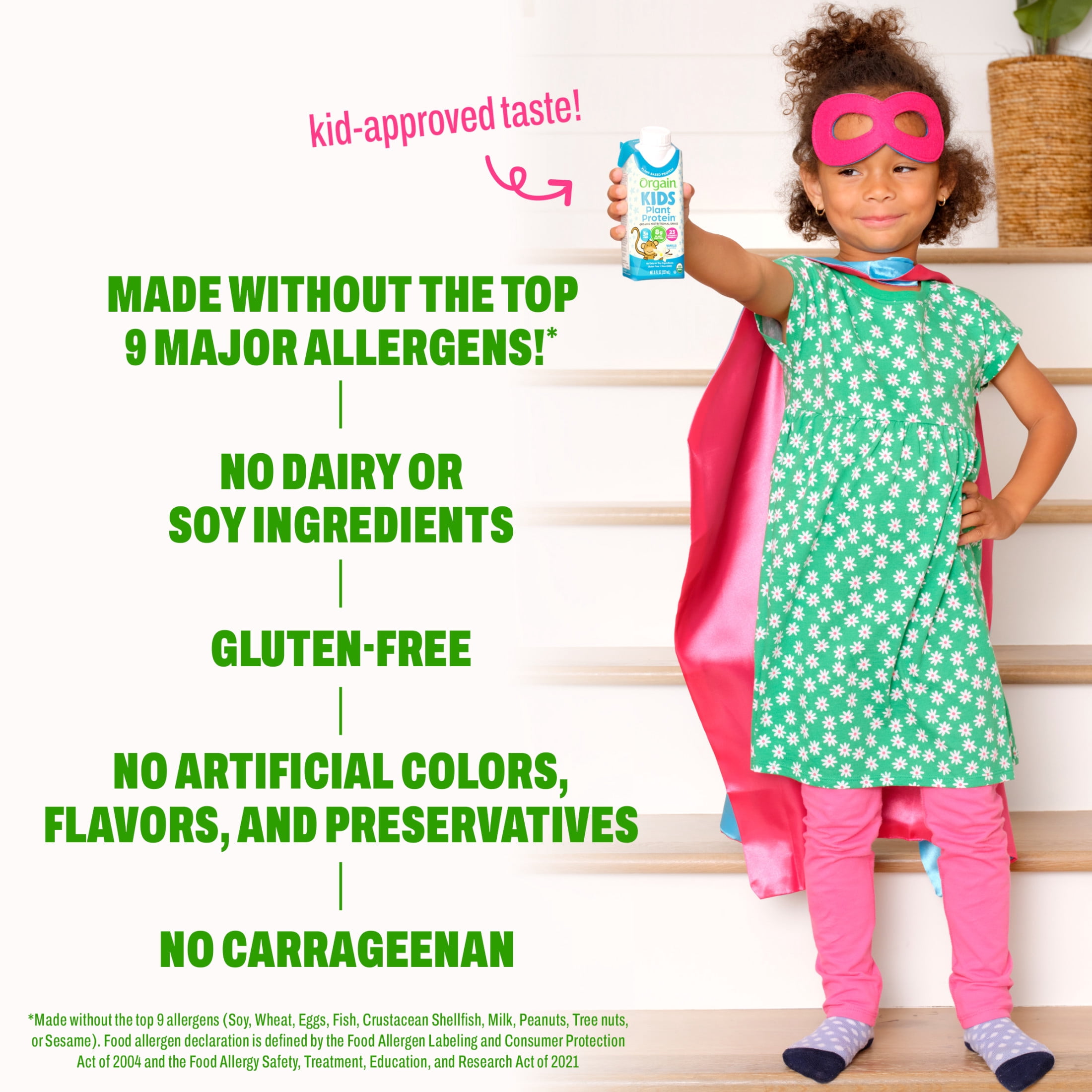 Orgain Organic Kids Nutritional Vegan Protein Shakes, Vanilla, 8 Fl Oz, Pack of 12