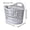Light Grey, variant on Bohemian style foldable laundry basket with handle - durable plastic rectangular design, breathable and lightweight