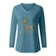 thumbnail image 5 of Puntoco Moda Mujer Causal Con Cuello En V Blusa Estampada Camiseta De Manga Larga Tops De Otoño Puntoco Puntoco-4126, 5 of 5