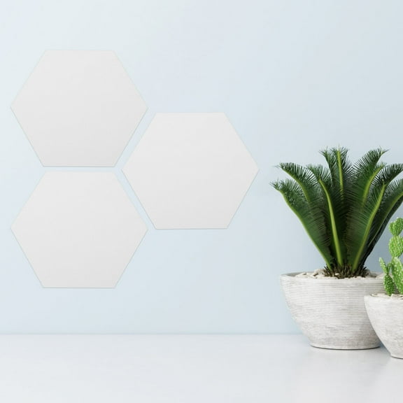 Hytrove 12Pcs Hexagon Wall Mirror Tiles Acrylic for Living Room Silver 5.9X5.1In