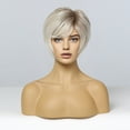 thumbnail image 2 of BERON Blonde Ombre Short Straight Bob Wig with Bangs for Women Heat Resistant Natural Looking Hair Wig for Party Cosplay, 2 of 5