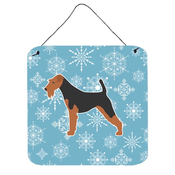 Winter Snowflake Design with Dog Art Wall or Door Hanging Prints