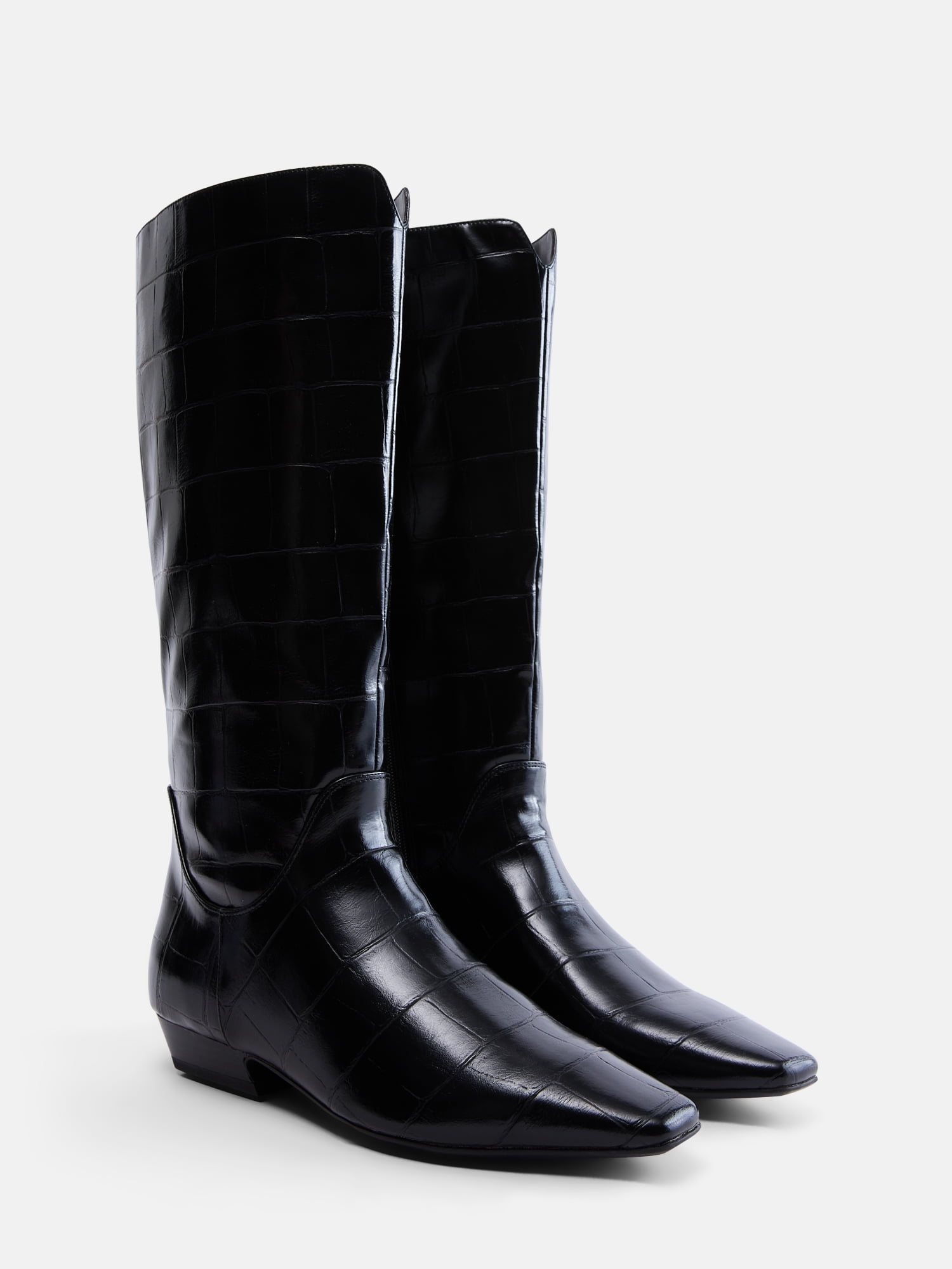 Scoop Women's Faux Croc Flat Tall Boots