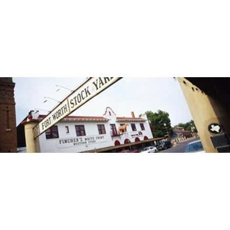 Low angle view of a commercial signboard Fort Worth Stockyards Fort Worth Texas USA Poster Print (18 x 6)