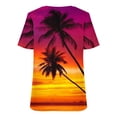 thumbnail image 5 of ZQGJB Hawaiian Shirts for Women Trendy Summer Tropical Palm Tree Graphic Short Sleeev Casual V Neck Tee Shirt Top Loose Baggy Tshirt Blouse Hot Pink S, 5 of 5