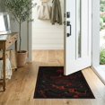 thumbnail image 2 of ODIKA 2'x3' Washable Throw Rug Dark Red Black Volcanic Landscape Eerie Skull Motif with Fiery Streams for Hallway, Study Room, Non-Slip Low Profile, Flatwoven, 2 of 7
