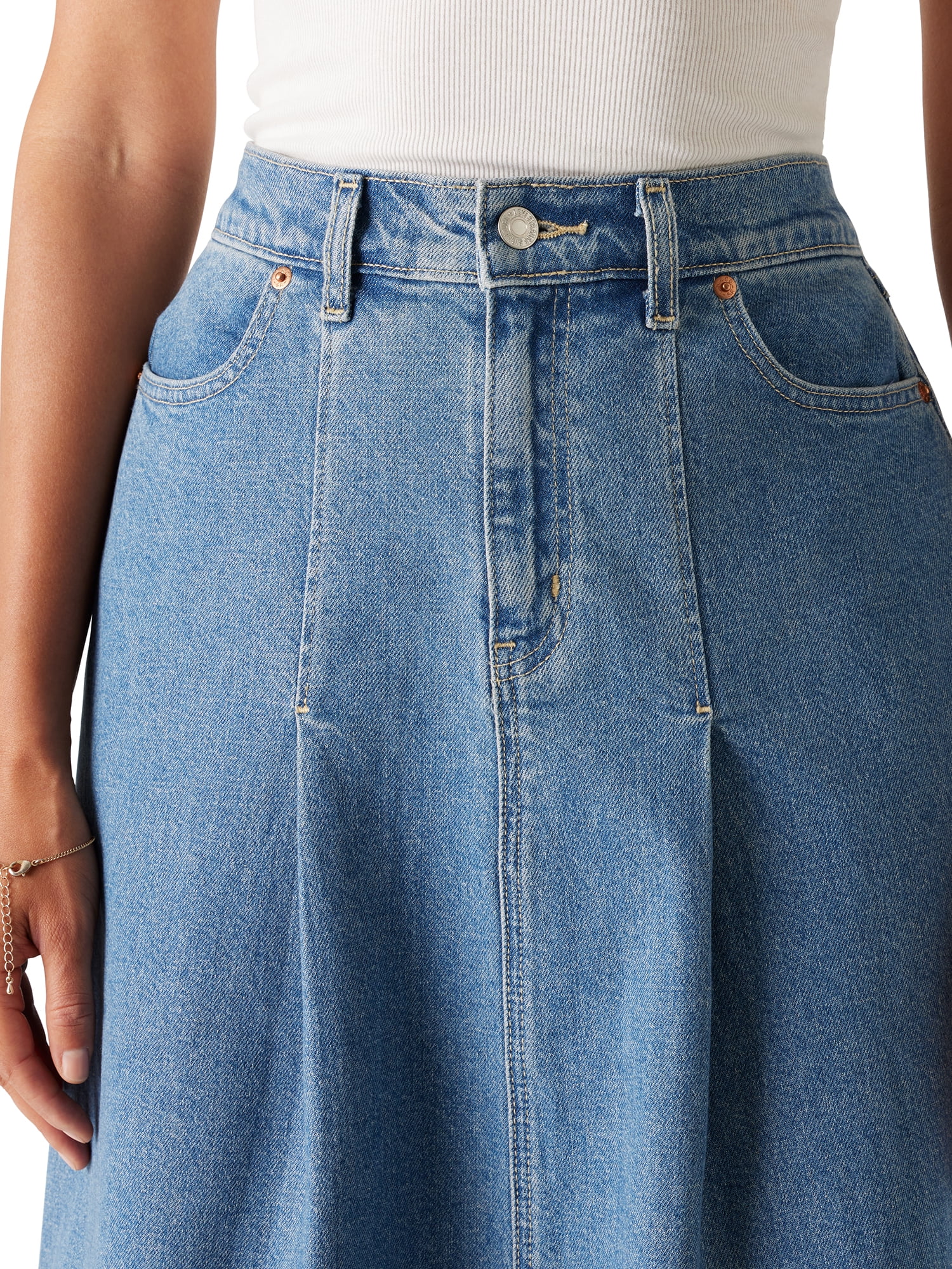 Levi Strauss Signature Women's and Women's Plus Vintage Pleated Skirt, Sizes 0-26