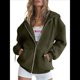 thumbnail image 1 of Sudaderas con Capucha y Cremallera para Mujer, Sudaderas Extragrandes, Conjuntos de Moda Escolar para Otoño, Chaquetas Informales, Ropa de Invierno Verde XL, 1 of 9