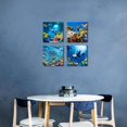 thumbnail image 3 of Tropical Ocean Coral Reef Dolphin Fish Underwater Canvas Wall Art for Living Room Beach Posters Under The Sea World Life Marine Animal Sea Turtle Picture Prints Bedroom Home Decorations 14x14 4 Piece, 3 of 6