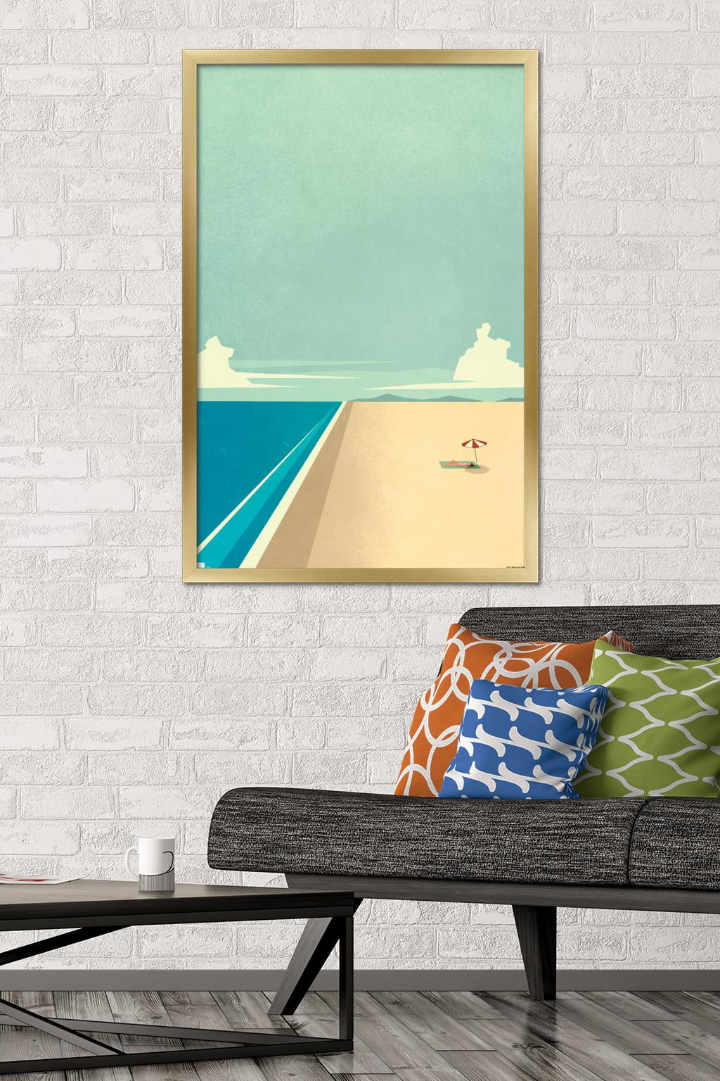 Art Deco - Beach Wall Poster, 22.375" x 34", Framed