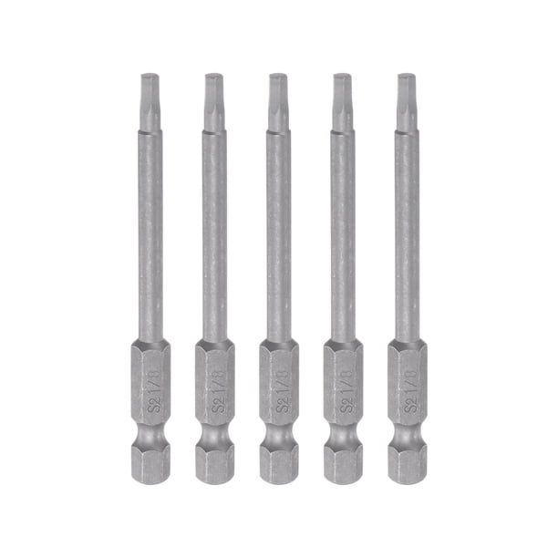 piezas 1/8" Hexagonal Destornillador Taladro SAE 1/4" Hexagonal Vástago 3" Longitud Magnético S2 Acero Potencia Perforación taladros