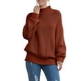 thumbnail image 3 of Mialoley Women Sweater, Solid Color Turtleneck Balloon Sleeves Knitwear, 3 of 7