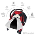 thumbnail image 3 of Car Seat Cover Baby, Red Black Eastern Panda Warrior Baby Car Seat Cover for Baby Boys Girls Newborn , Infant Car Seat Canopy Cover Nursing Breastfeeding Cover Warm Blanket, 3 of 7