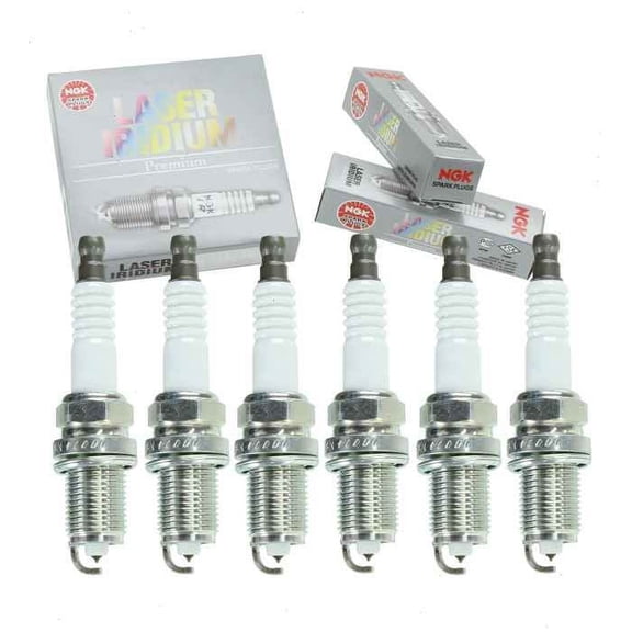 6 pc NGK Laser Iridium Spark Plugs compatible with Toyota Highlander 3.0L 3.3L V6 2001-2010