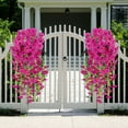 thumbnail image 3 of 6PCS Artificial Hanging Flowers, UV Resistant Fake Plastic Faux Hanging Plants Morning Glory Vines for Indoor Outdoor Garden Porch Eave Wedding Wall Décor, 3 of 5