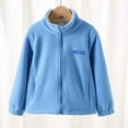 thumbnail image 4 of Polar Fleece Jacket for Boys Girls Long Sleeve Winter Warm Zip Up Outerwear Coat 3T 4T 5T 6T 7T 8T 9T Thick Kids Clothing Blue 6 Years, 4 of 5