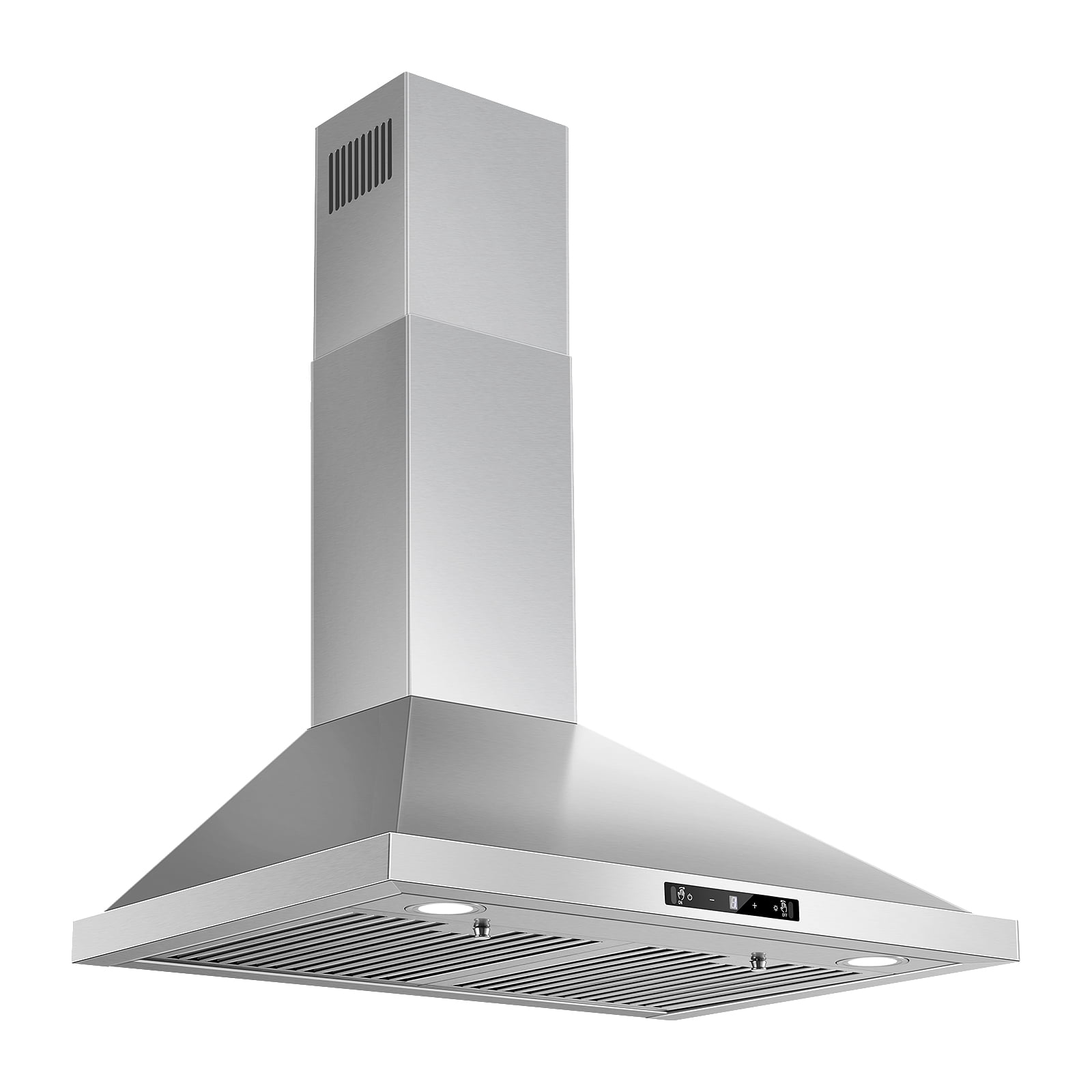 Joeaonz 30" Stainless Steel Wall Mount Range Hood with LED Light, 3-Speed Exhaust Fan, Ducted/Ductless Options