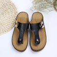 thumbnail image 7 of Asdoklhq Slippers for Women Summer,Women's Fashion Solid Color Sandals Summer Flip Flops Thick Heel Slippers Hollow Casual Shoes, 7 of 7