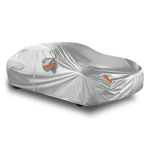 Unique Bargains Full Car Cover Custom for Tesla Model S 2012-2022 Waterproof Protection Silver Tone 16ft