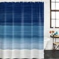 thumbnail image 3 of Navy Blue Ombre Waterproof Fabric Shower Curtain,Modern Abstract Art Blue White Striped Waterproof Fabric Shower Curtain for Bathroom Curtains Bathtubs Shower Curtains with 12 Hooks Extra Long 72x96, 3 of 8