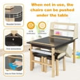 Costway Kids Art Table & Chairs Set Wooden Drawing Desk with Paper Roll