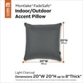 thumbnail image 4 of Classic Accessories Montlake Fade Safe Indoor/Outdoor Accent Pillows, 20 x 20 x 8 Inch, 2 Pack, Light Charcoal, 4 of 9