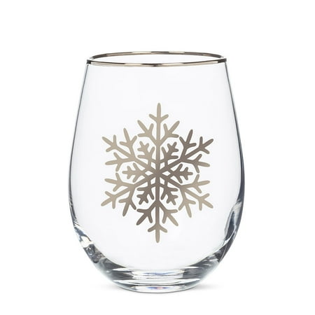 

Set of 1 Snowflake Stemless Wine Glass